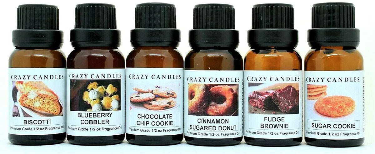 Scented Fragrance Oil 6 Bottles 15ml Each Y915