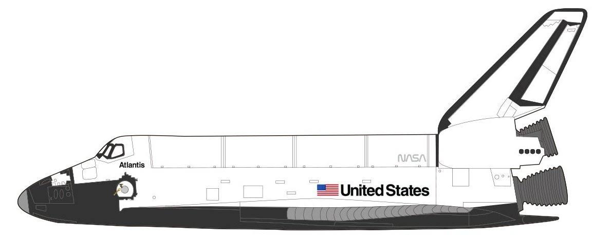 NASA Space Shuttle Atlantis 1/200 Scale Diecast Model I2659