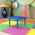 24x22 Square Blue Plastic Height Adjustable Activity Table P4450