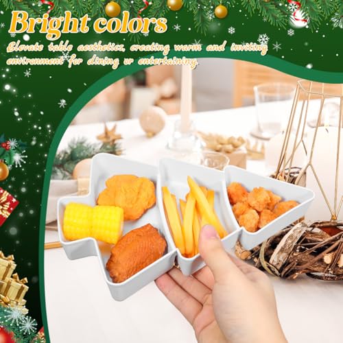 Red Green White Plastic Christmas Tree Snack Tray Set of 3 Z101160