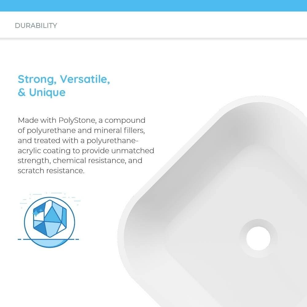 Composite Square Vessel Bathroom Sink with Faucet E2875