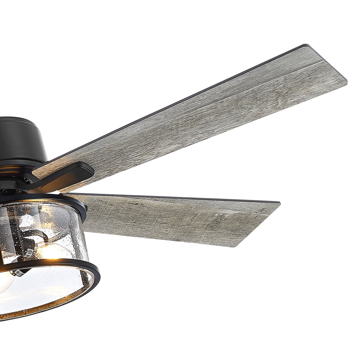 52" Matte Black Reversible Ceiling Fan with Light Kit I124148
