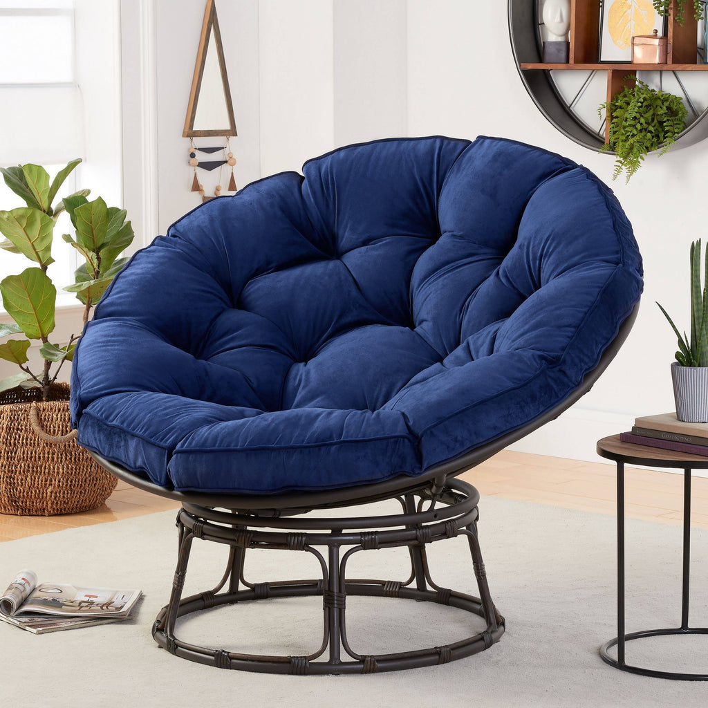 Navy Fabric Papasan Chair J6165