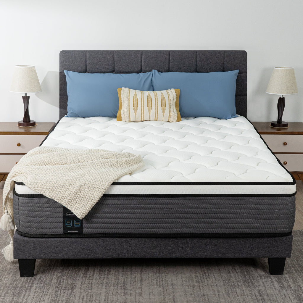 Queen 12 Inch Hybrid Innerspring Mattress with Memory Foam T29397