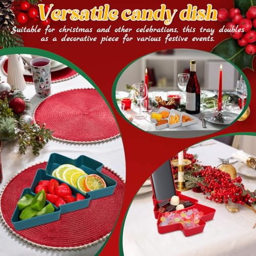 Red Green White Plastic Christmas Tree Snack Tray Set of 3 Z101160