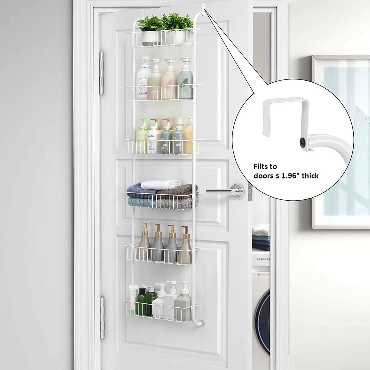 6-Tier Over The Door Pantry Organizer Rack Heavy-Duty Hanging Shelf C6031