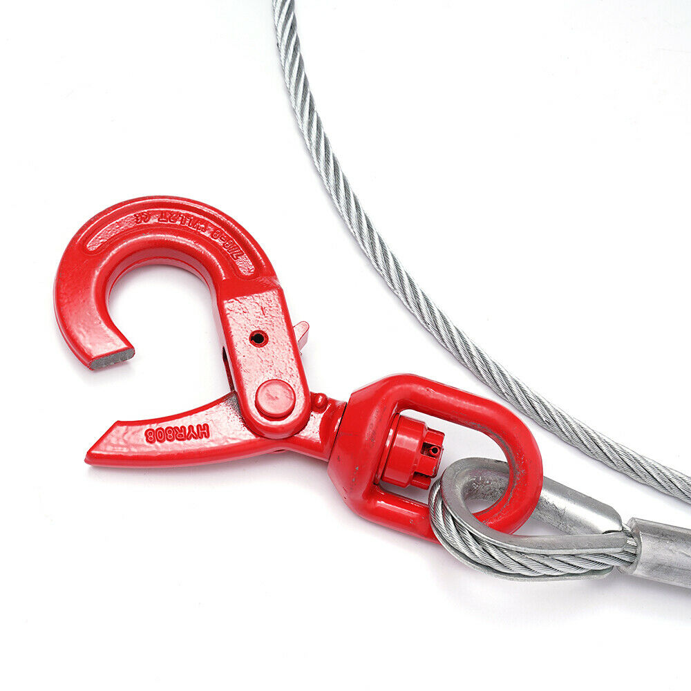 3/8" x 100" Wire Rope Steel Winch Cable with Swivel Hook H318