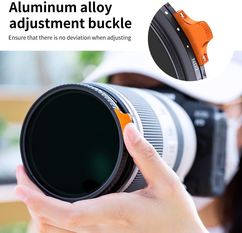 67mm Variable ND Filter ND2-ND400 with Multi-Layer Coatings AGC Glass Neutral Density Filter Pack of 2 N3920