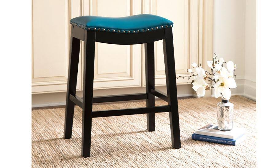 Teal Bonded Leather Counter Stool T455416