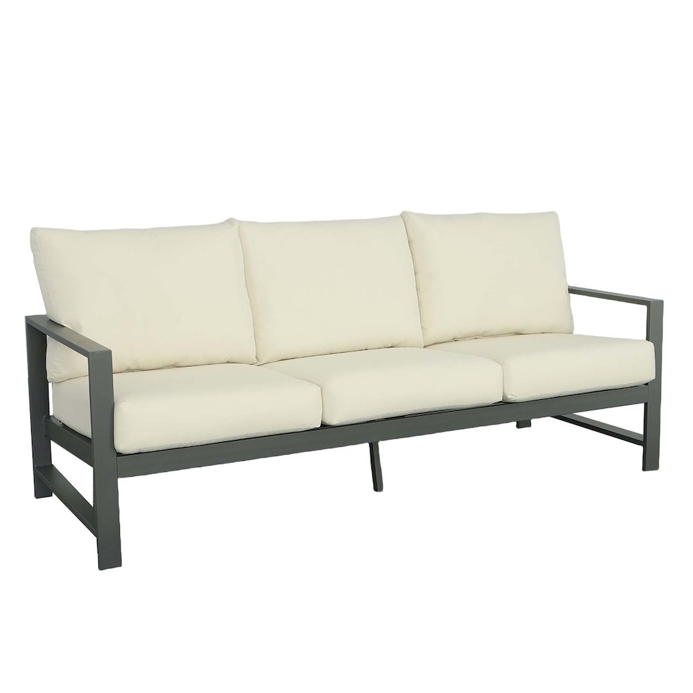Aluminum Gray/Oyster Fabric Outdoor Sofa J3817