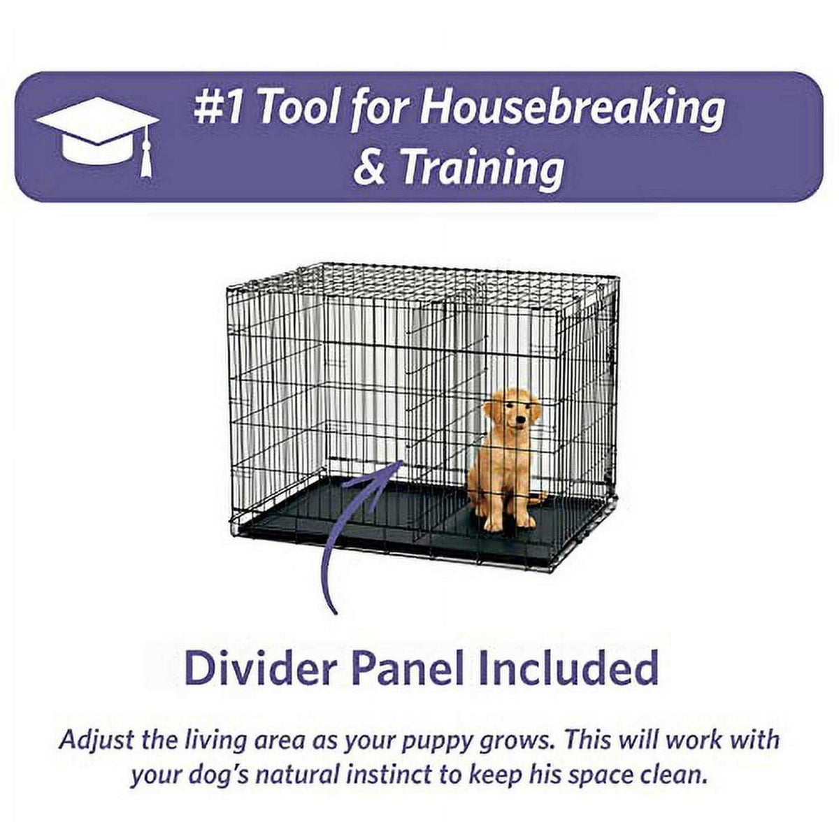 XXS Folding Metal Dog Crate with Divider Panel R5123