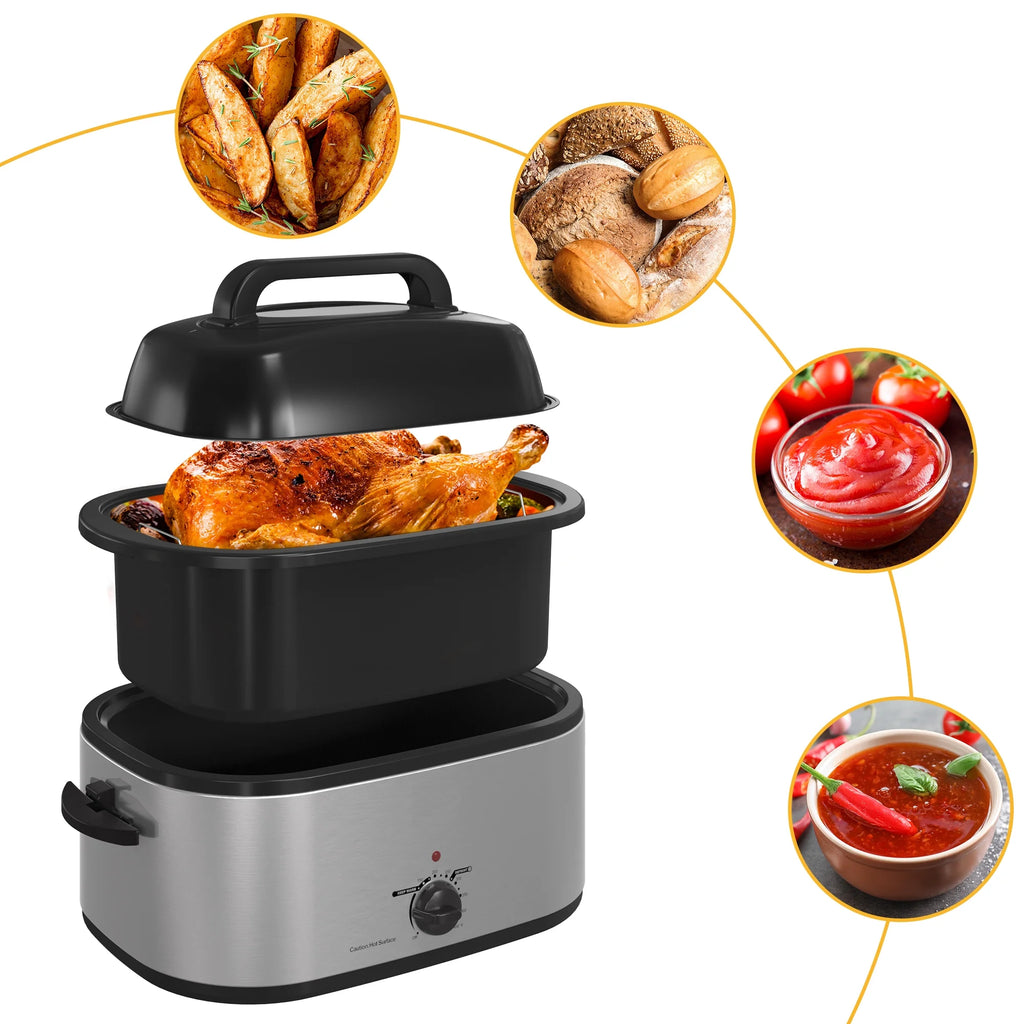 22 Quart Electric Roaster Oven with Self-Basting Lid B774963
