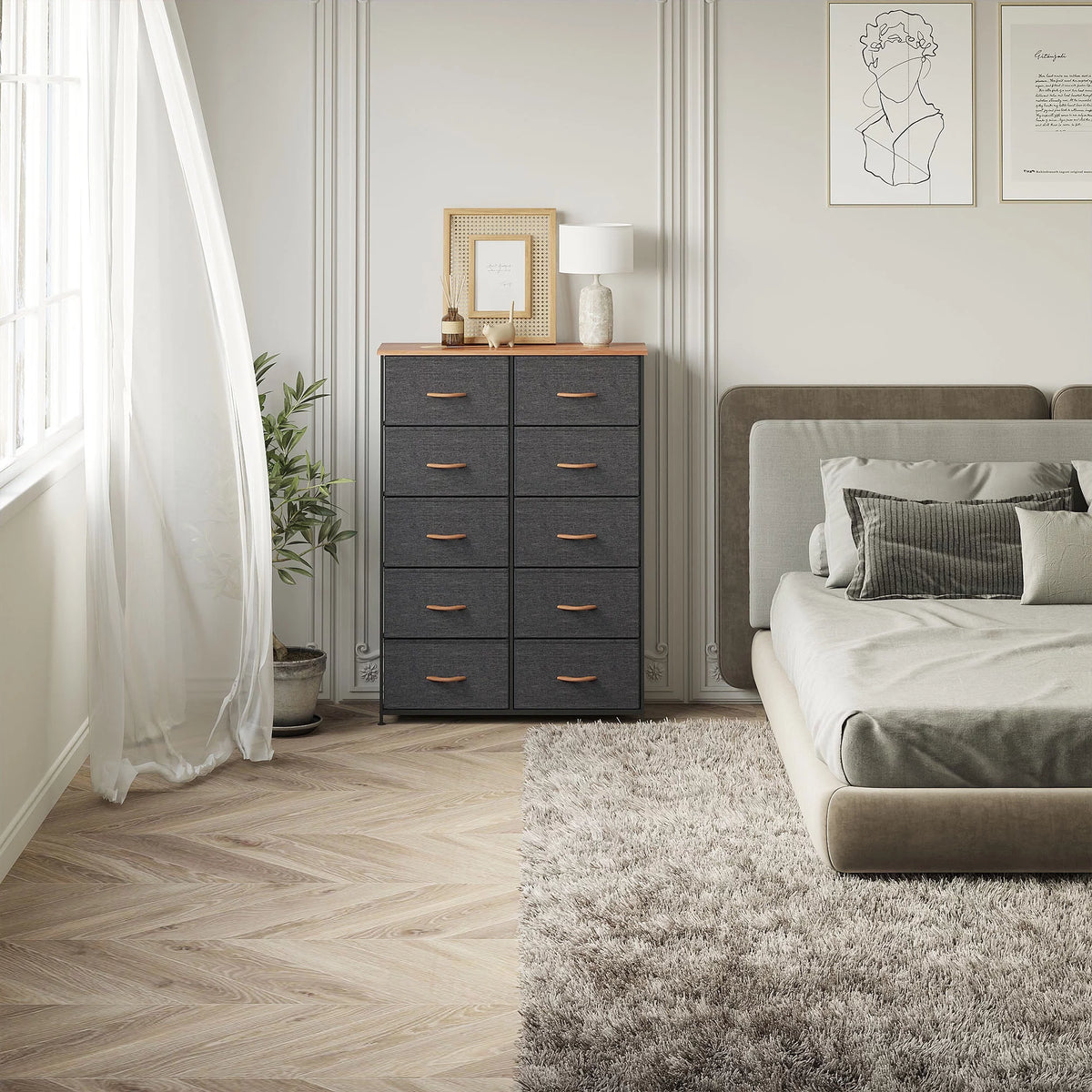 10 Drawer Fabric Storage Dresser U918328