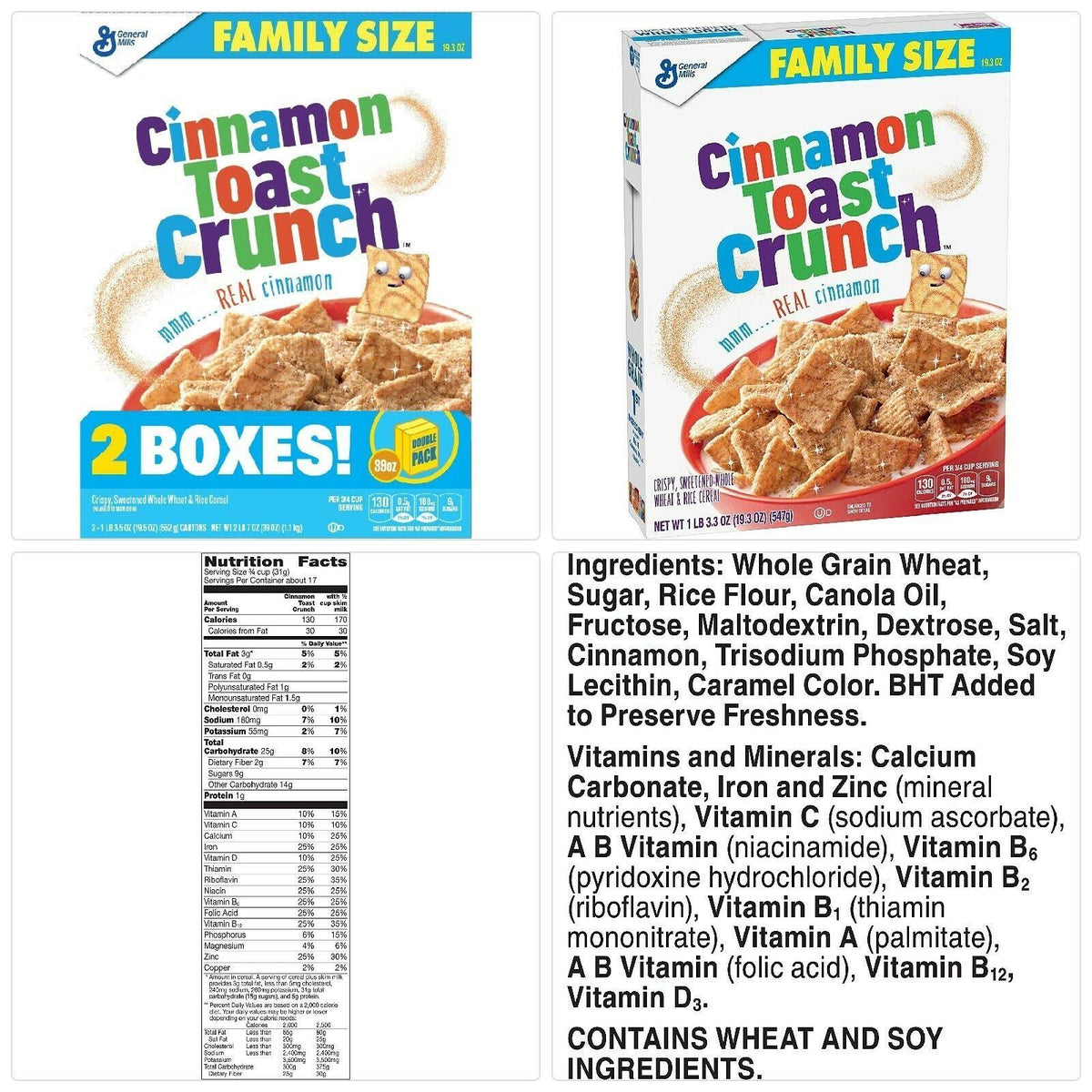 Cinnamon Toast Crunch Cereal, 2 Boxes - 38.6 oz E388
