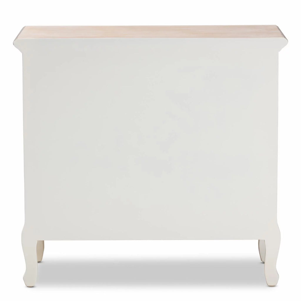 White and Oak 4-Drawer Accent Dresser L981078