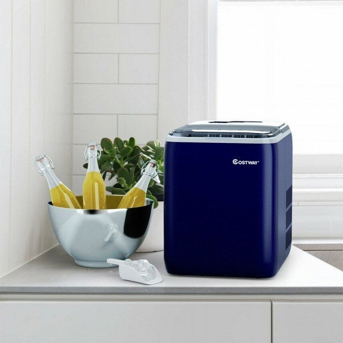 Portable Countertop Ice Maker Machine with Scoop C282