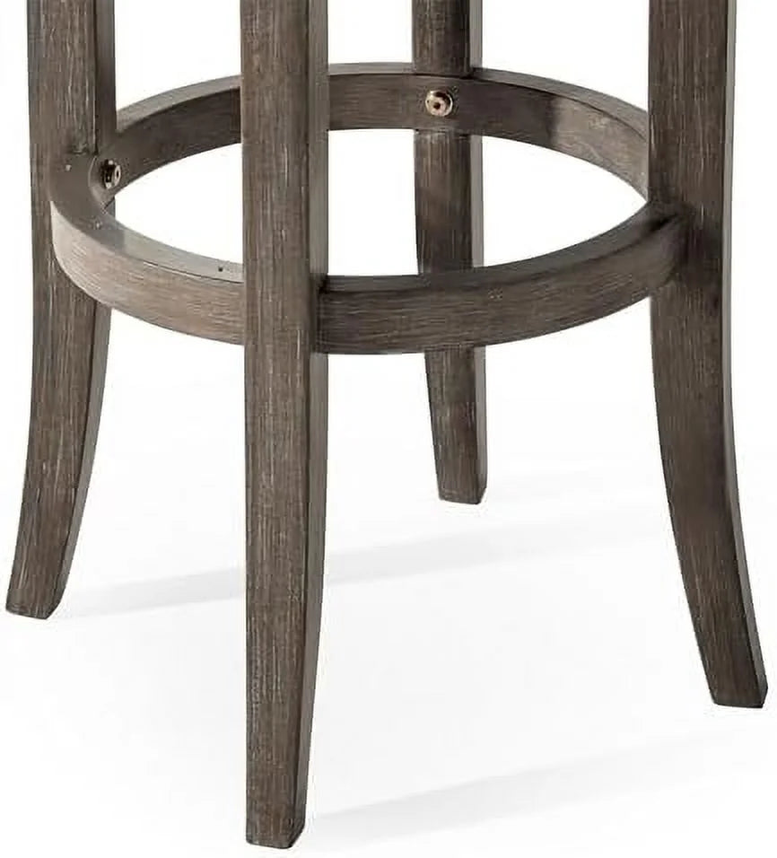 Eva Stool Weathered Oak Finish Vegan Leather U16309