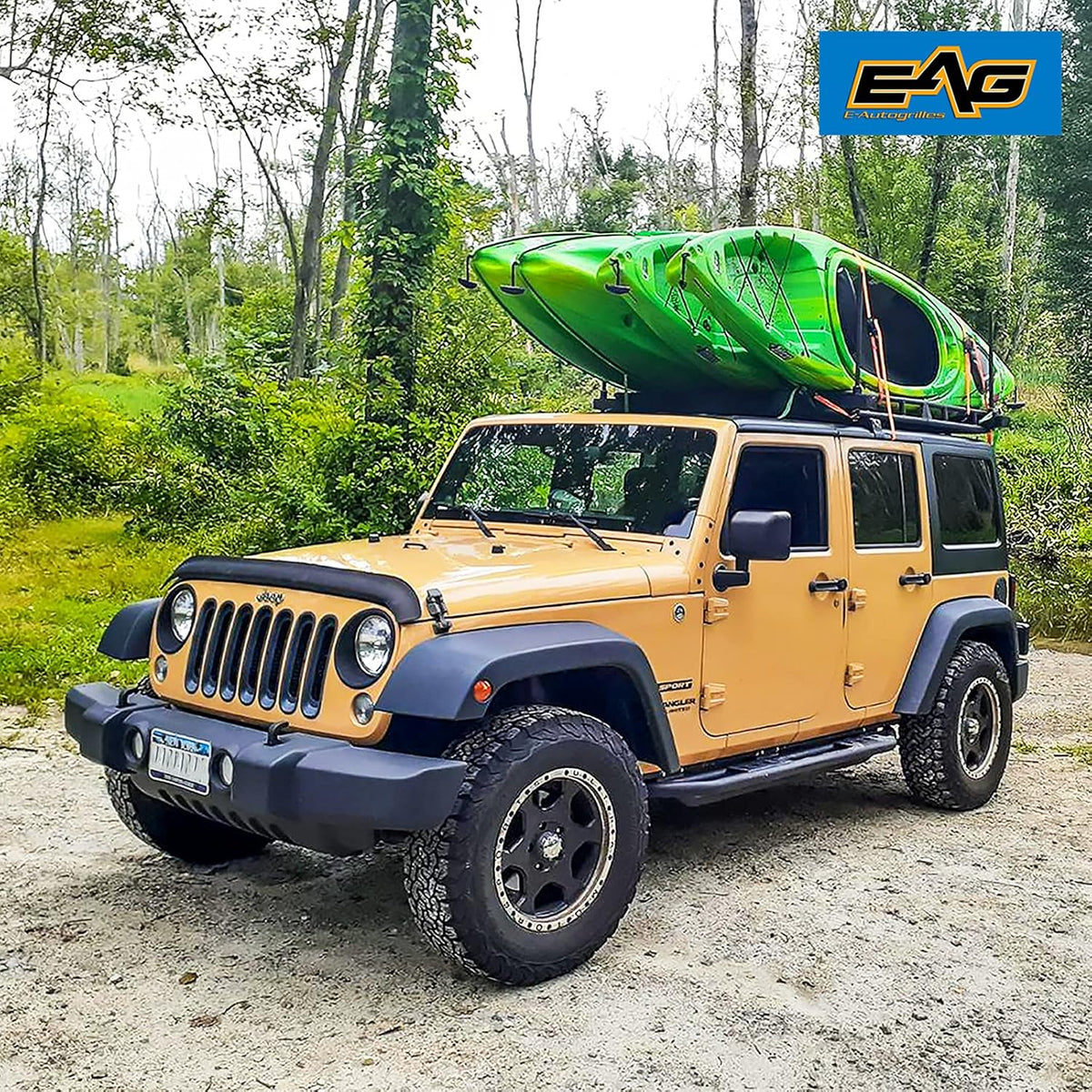 2/4 Door Roof Rack Cargo Basket with Wind Deflector 2 PCS I94833