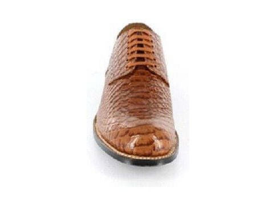 Anaconda Print Leather Shoes Tan E695