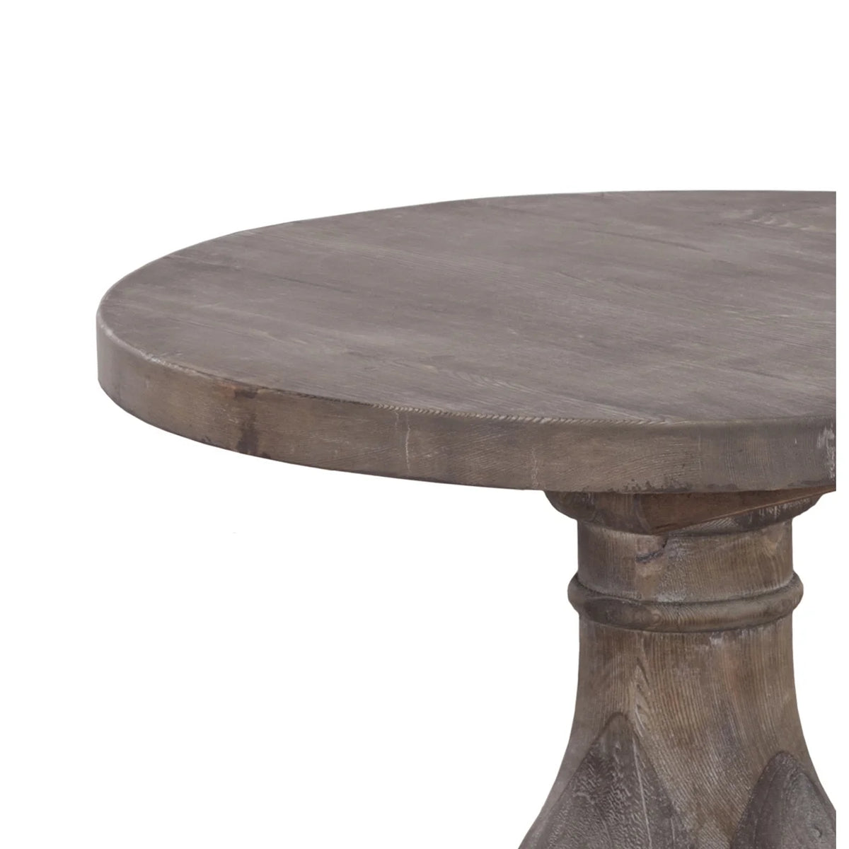 Brown Round Wood End Table with Pedestal Base S9039