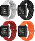 Soft Sport Wristbands for Fitbit Versa (White+Black+Red+Orange) X146
