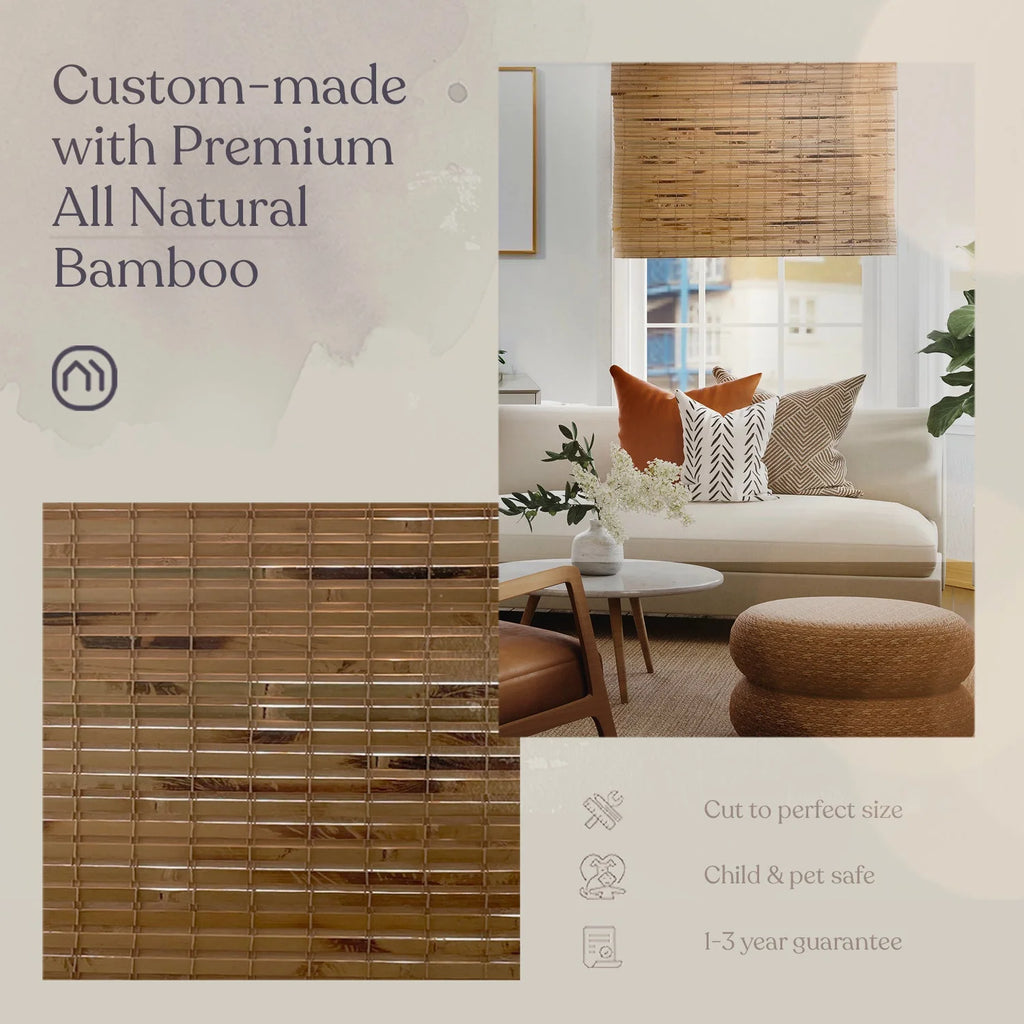 Bamboo Roman Shades 37"W X 60"H K296540