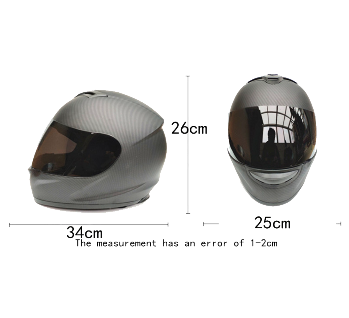 Matt Black Motorcycle Helmet with Clear and Tinted Visors (XXL) L669