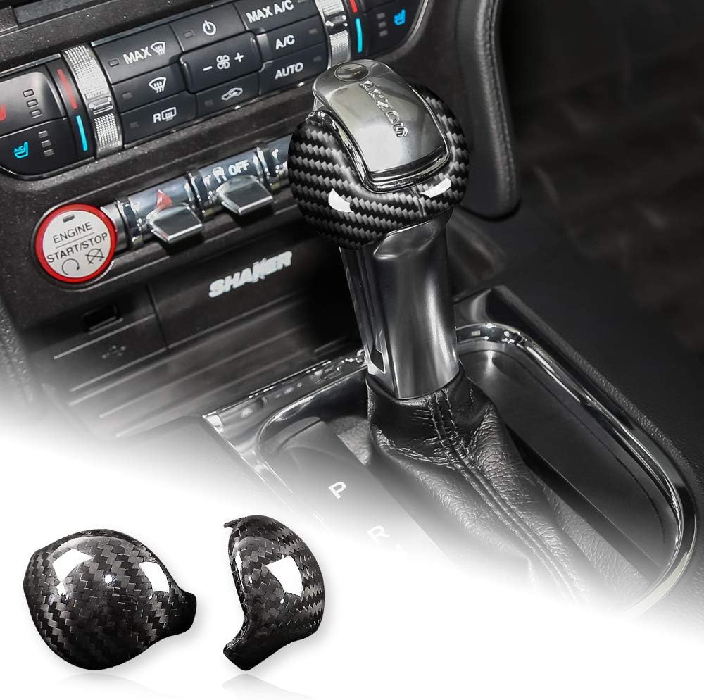 Carbon Fiber Car Gear Shift Knob Cover Pack of 2 F19983