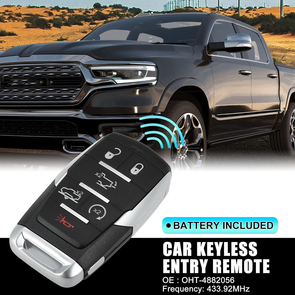 Replacement Keyless Entry Remote Car Key Fob 6 Buttons with Door Key W821
