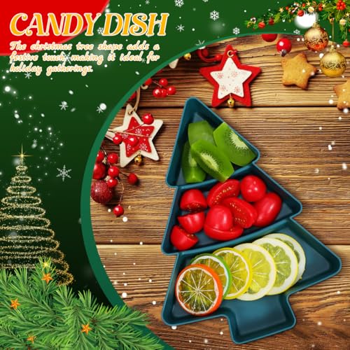 Red Green White Plastic Christmas Tree Snack Tray Set of 3 Z101160