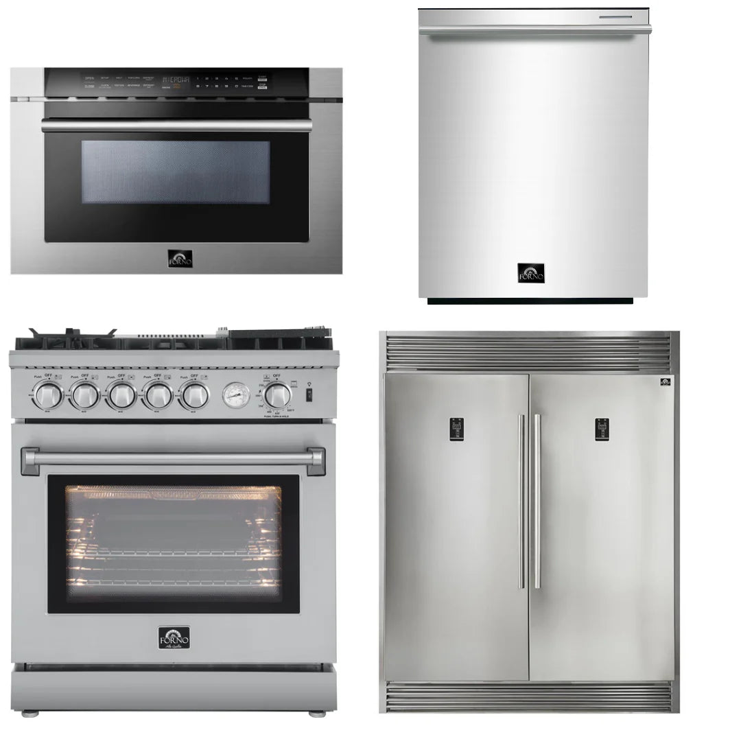 30 Gas Range, 60 Refrigerator, Dishwasher, Microwave Drawer C46894