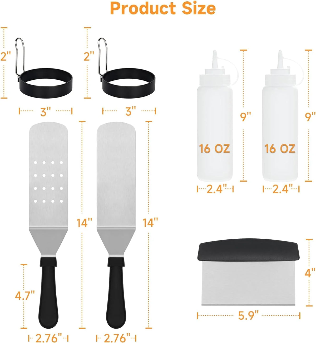 7 Pcs Griddle Accessories Set J245