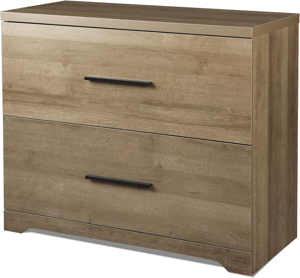 Walnut 2 Drawer Wood Lateral File Cabinet U4780