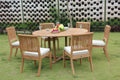 7 Pc Teak Dining Set with 60" Round Table and 6 Chairs O617279