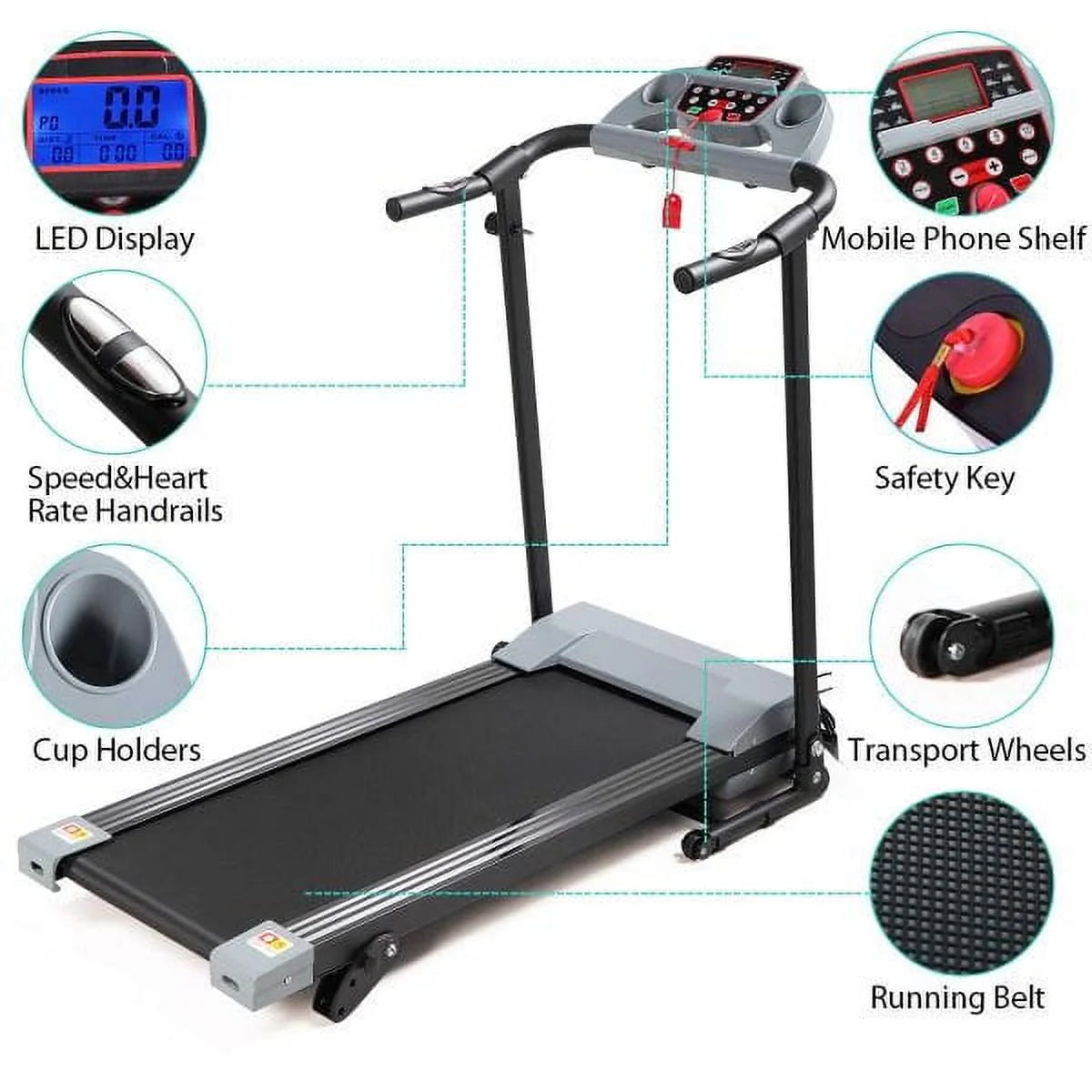 Folding Electric Treadmill 7.0 MPH D60330
