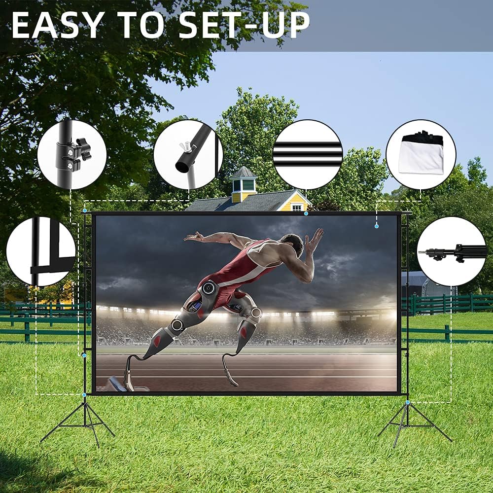 120 inch Portable Projector Screen with Stand and Carrying Bag N96143