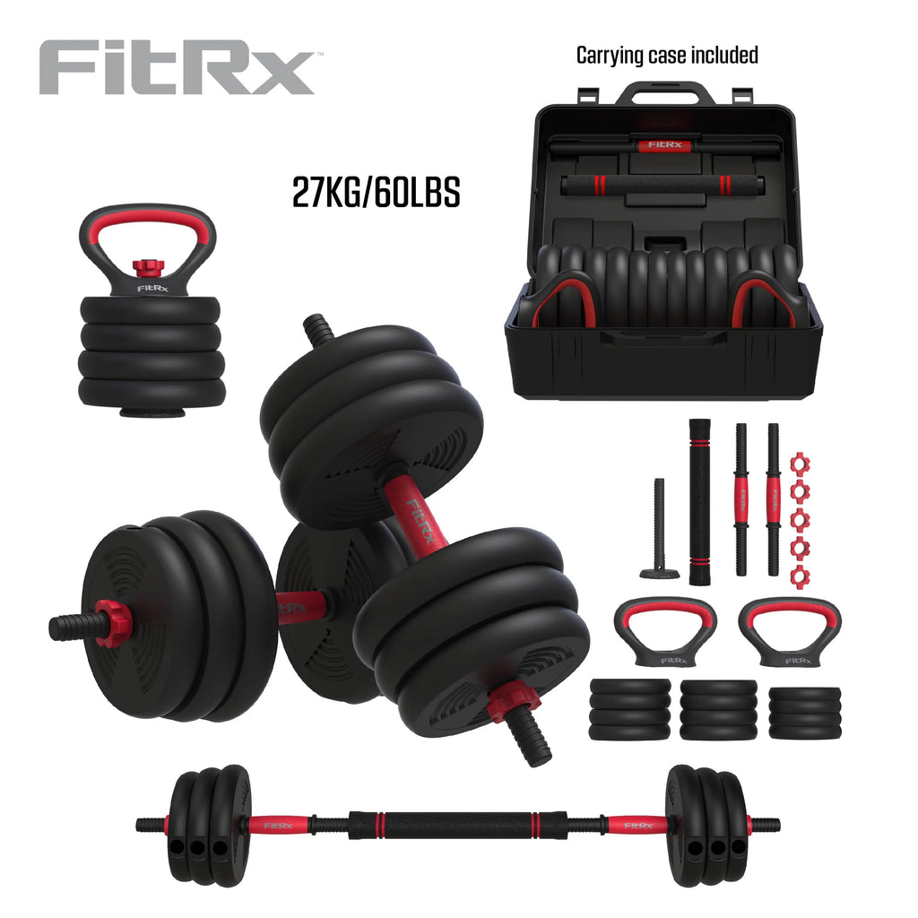 60 lbs Adjustable Dumbbell, Barbell, and Kettlebell Weight Set U6572