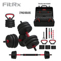 60 lbs Adjustable Dumbbell, Barbell, and Kettlebell Weight Set U6572