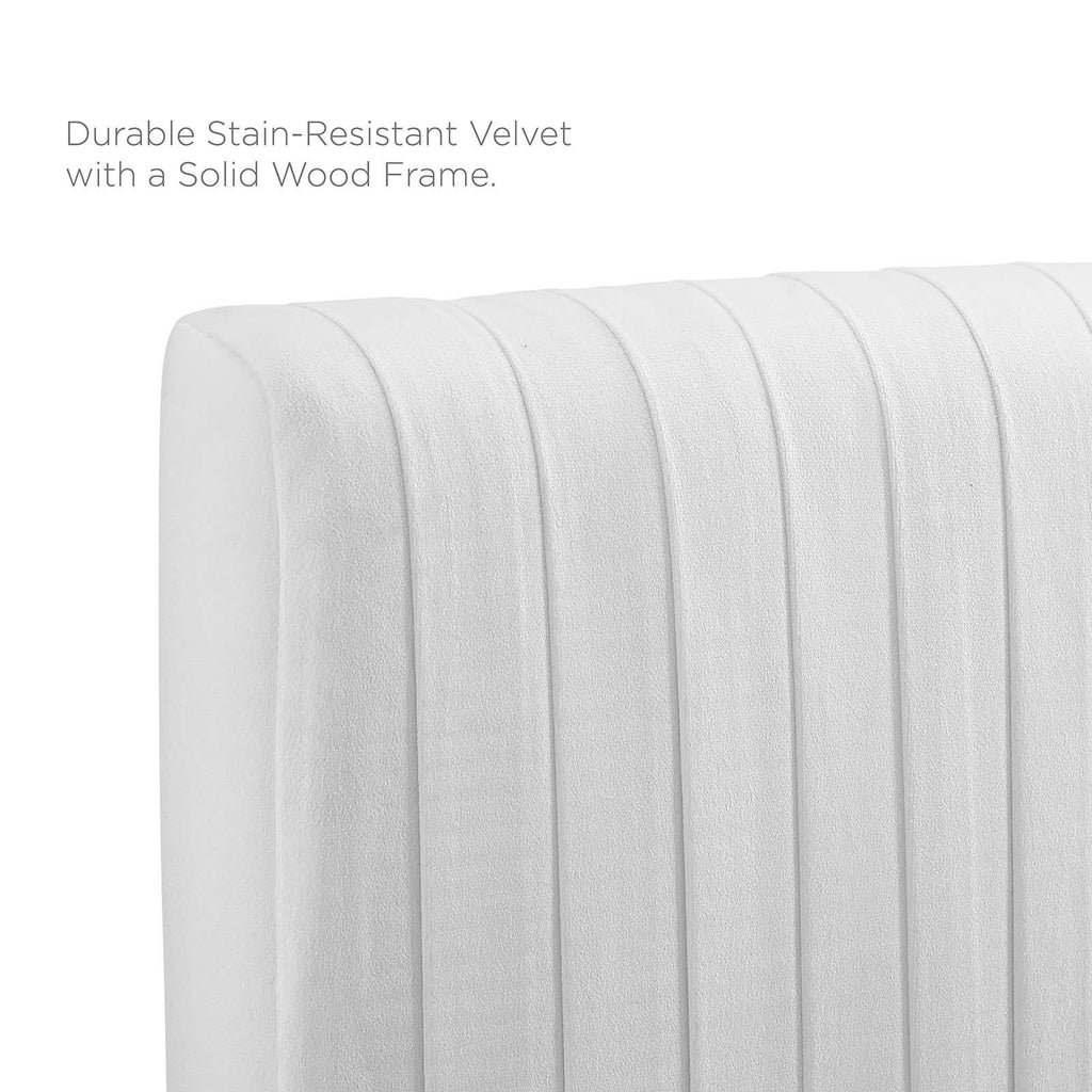 White Performance Velvet King/California King Headboard W115913