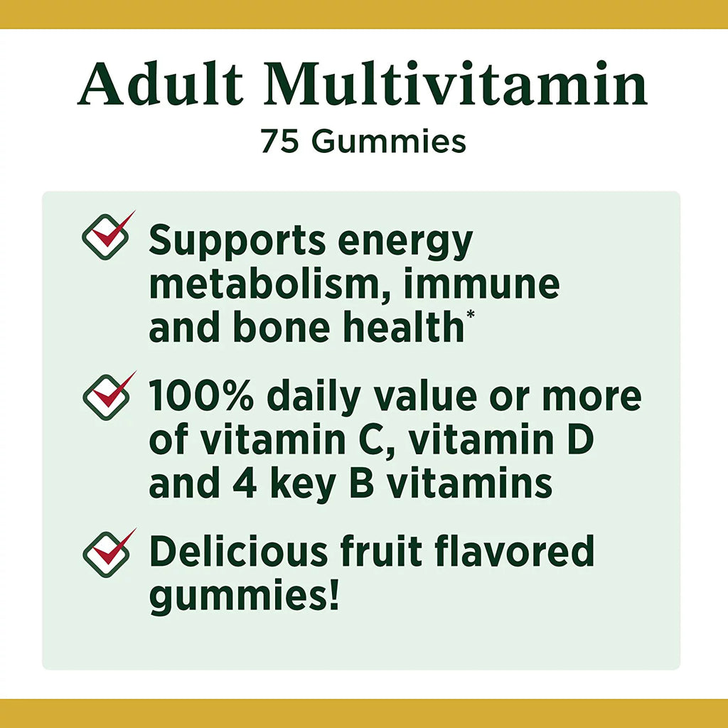 Adult Multivitamin Gummies 75 Each Pack of 2 X4341