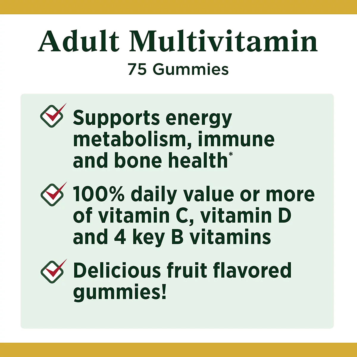 Adult Multivitamin Gummies 75 Each Pack of 2 X4341