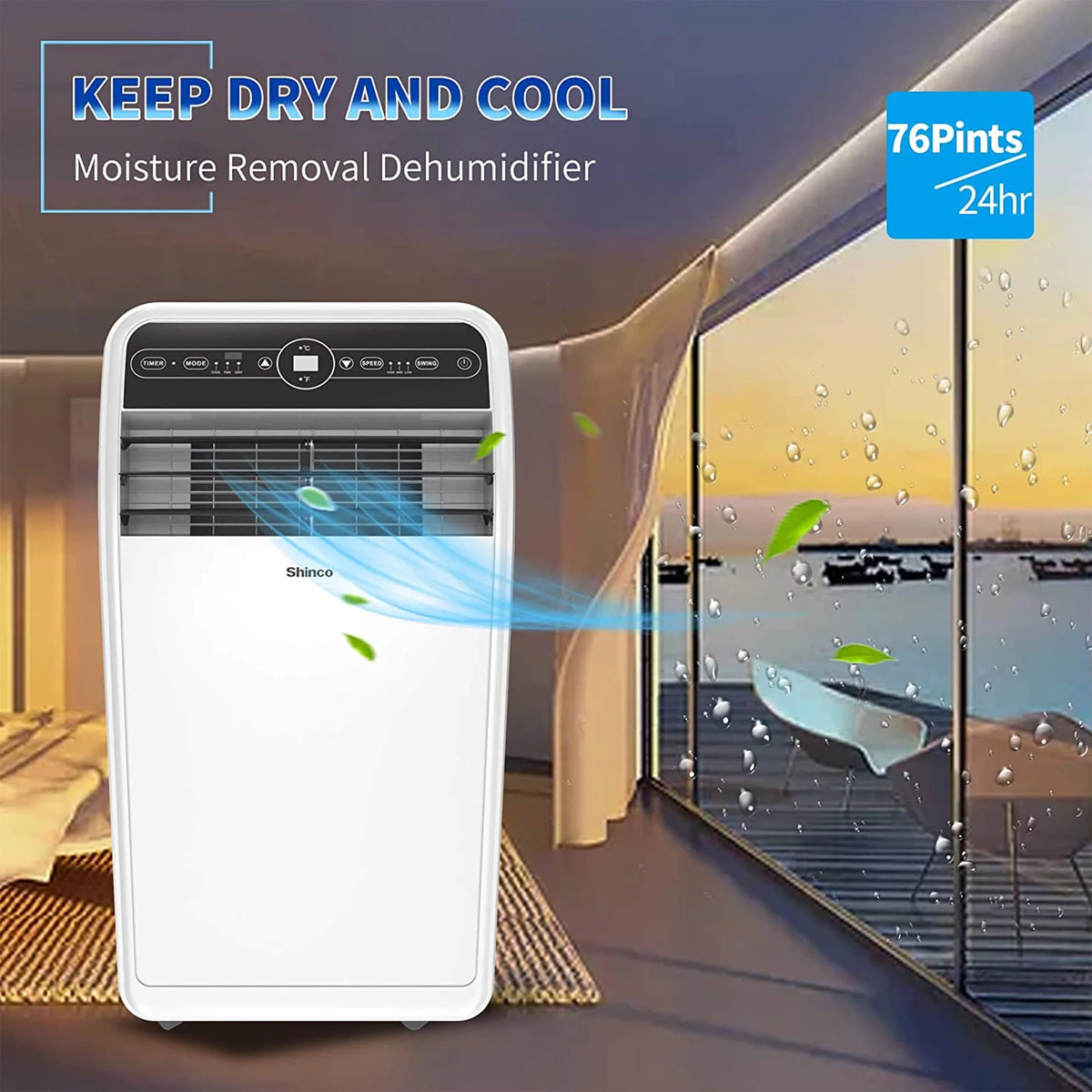 10,000 BTU Portable AC Unit, Dehumidifier, & Fan Q308