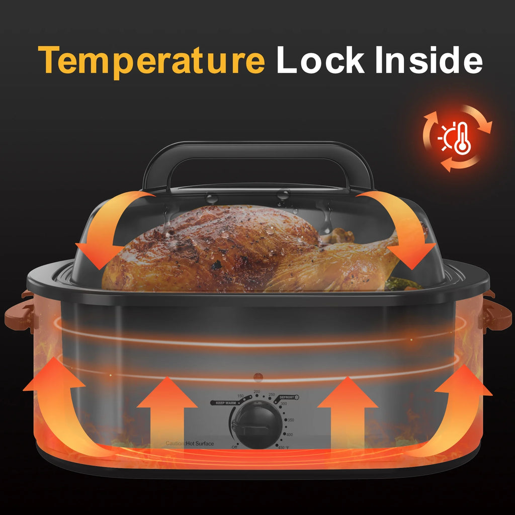 22 Quart Electric Roaster Oven with Self-Basting Lid B774963