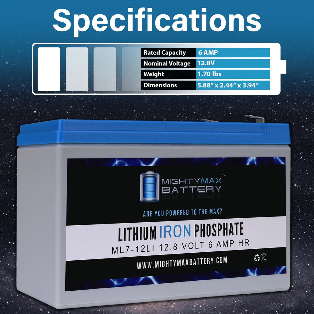12V 7AH Lithium Replacement Battery 4 Pack U899