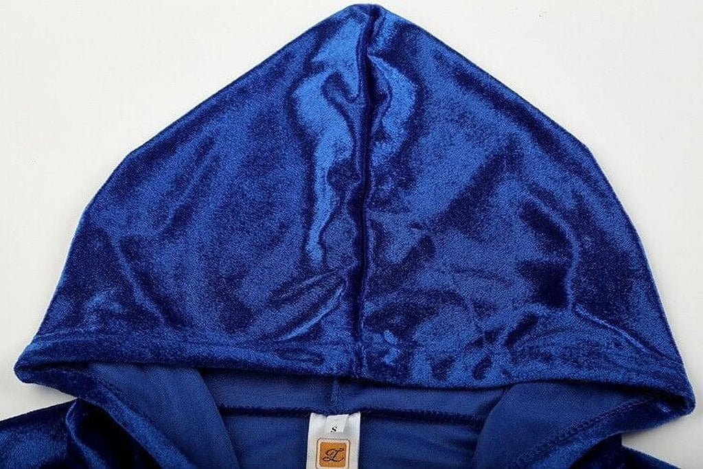 Velour 2-Piece Hoodie Tracksuit Set E2381