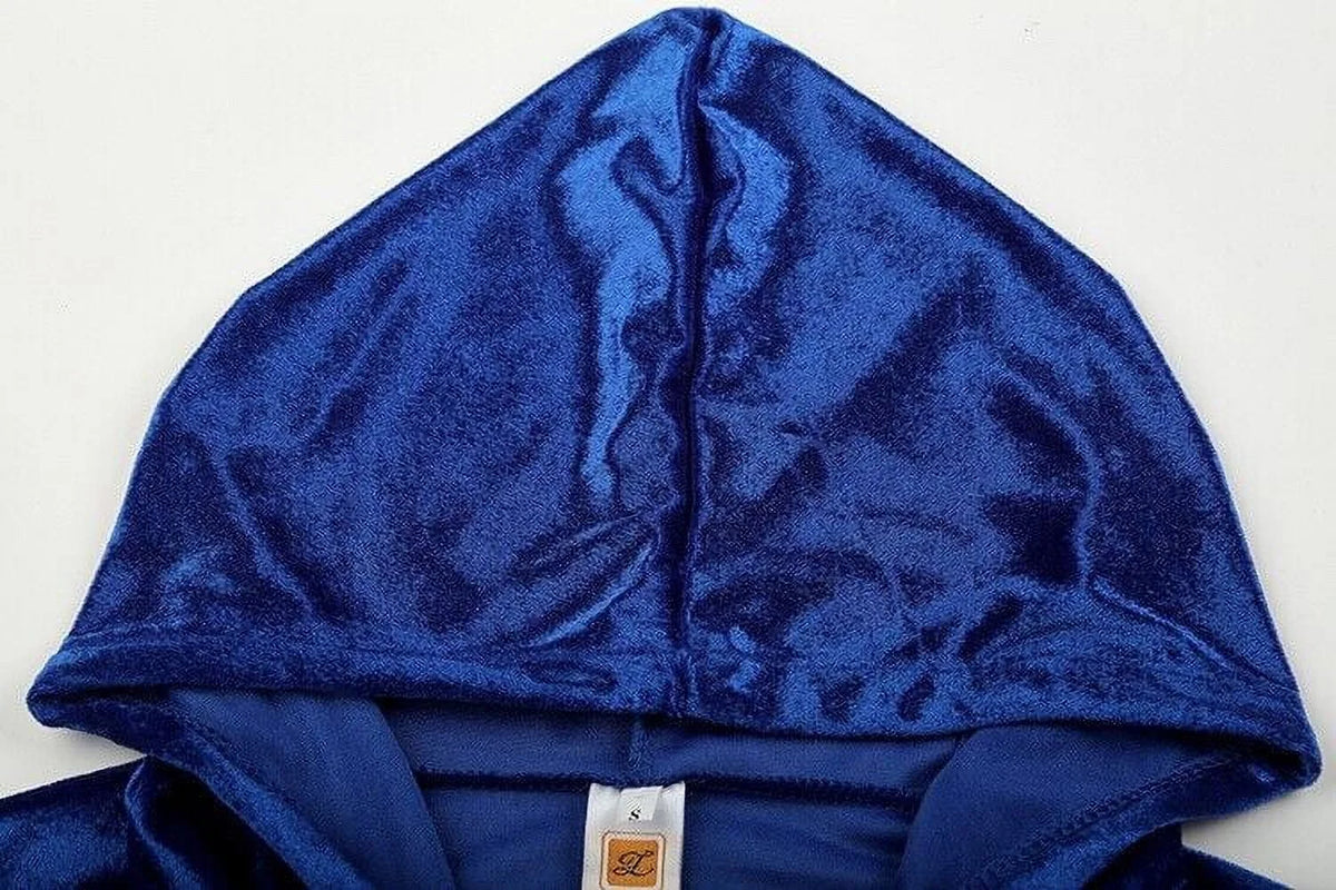 Velour 2-Piece Hoodie Tracksuit Set E2381