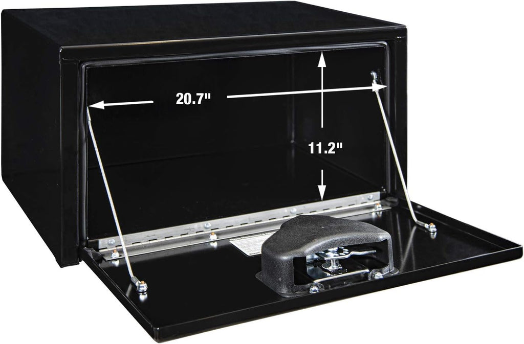 Black Steel Underbody Truck Box with T-Handle Latch, 14 x 16 x 24 Inch P1672