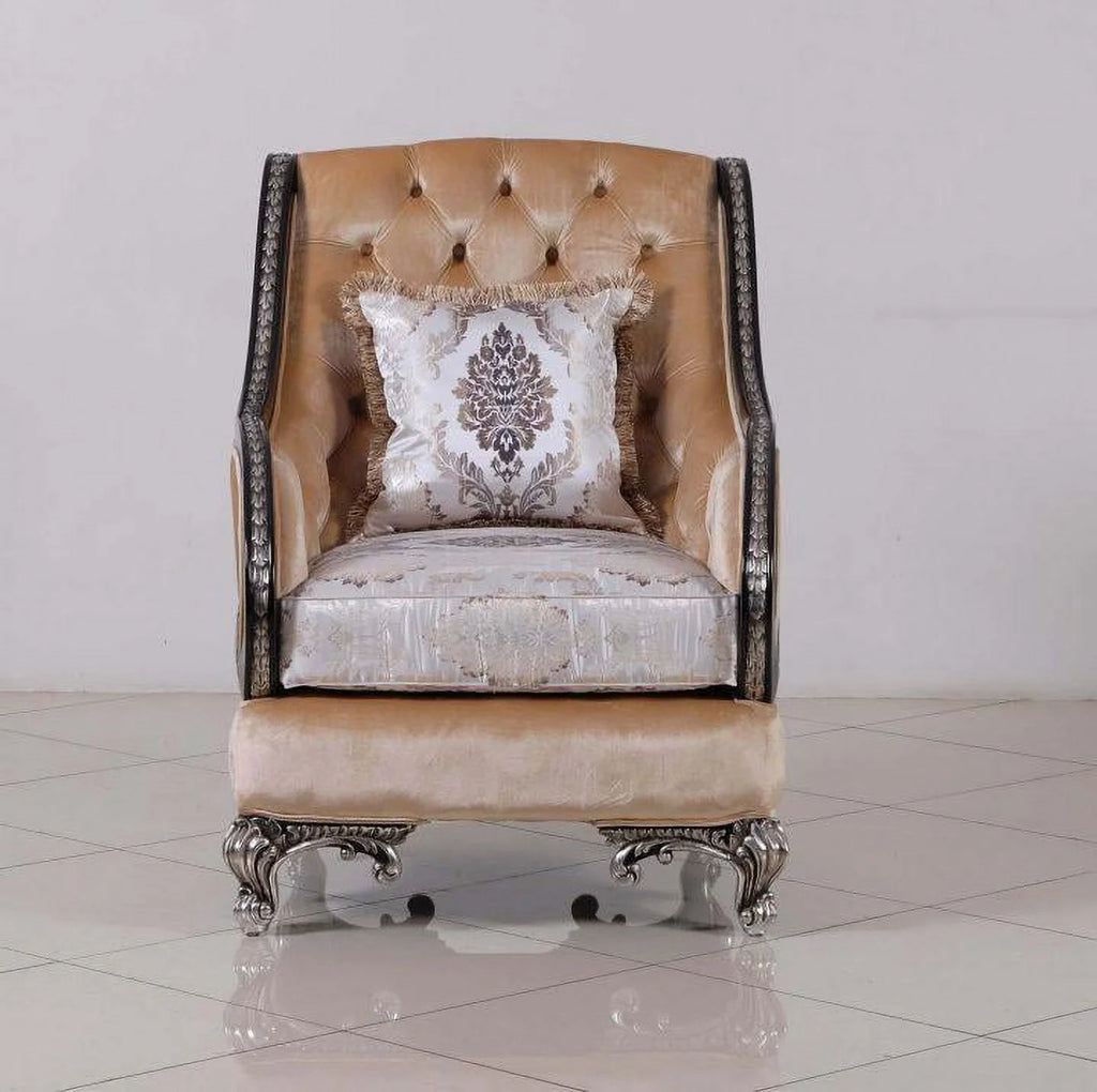 Black & Silver Wood Trim Chair Set 2 T780721