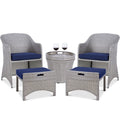 5-Piece Outdoor Wicker Patio Furniture Set with Storage Table L670